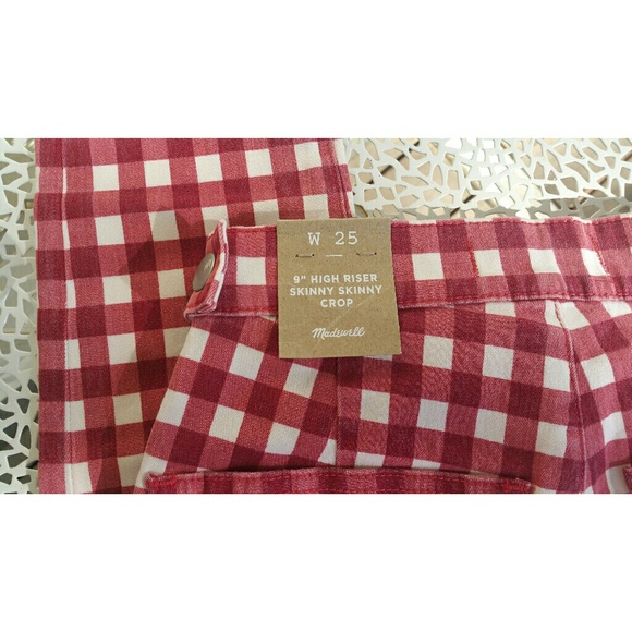 NWT, Madewell Skinny Crop Gingham Jeans - Picture 7 of 7